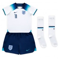 Camiseta Inglaterra Marcus Rashford #11 Primera Equipación Replica Mundial 2022 para niños mangas cortas (+ Pantalones cortos)